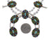 Southwest Multicolor Needlepoint Silver Squash Blossom Necklace Set WX71808